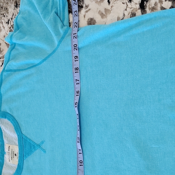 SPLENDID Aqua Sweatshirt Oversized Made in California USA Coastal Boho Lounge L - Picture 4 of 5